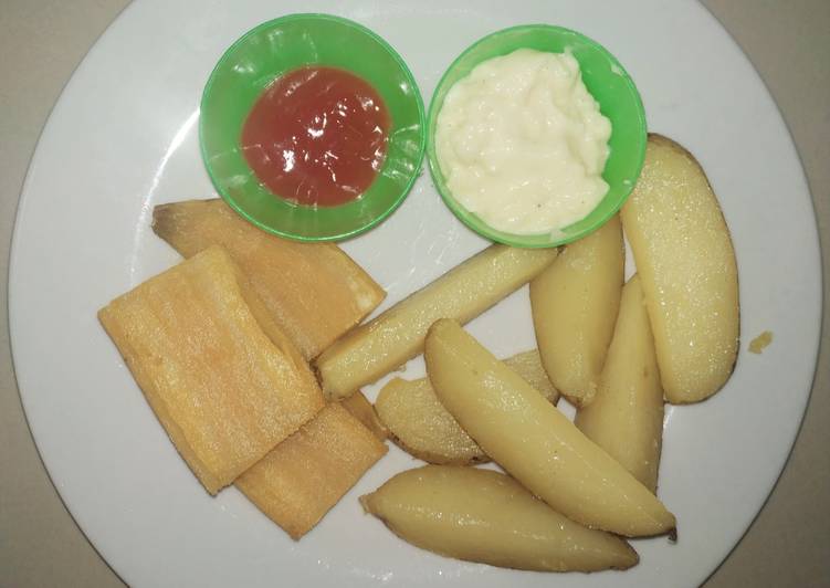 How to Make Royal Potato wedges saos keju
