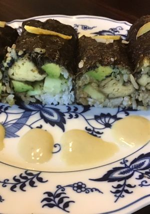 A picture of California Farm Crab Stick Sushi Rolls.