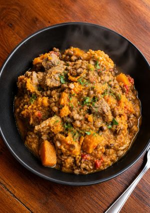 Una foto de Guiso de lentejas saludable 🍲