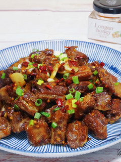 蒜香蜂蜜芥末籽醬牛肉粒 的食譜成品照片