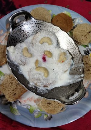 A picture of Bread 😋 Rasmalai.