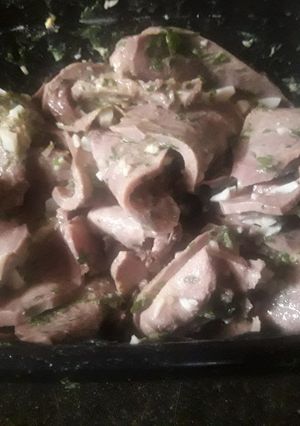 Una foto de Lengua a la vinagreta