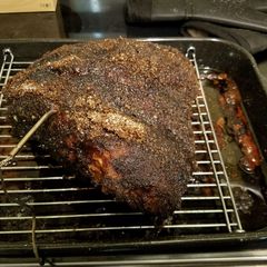 A picture of Smoked Espresso Rubbed Brisket Sandwich.