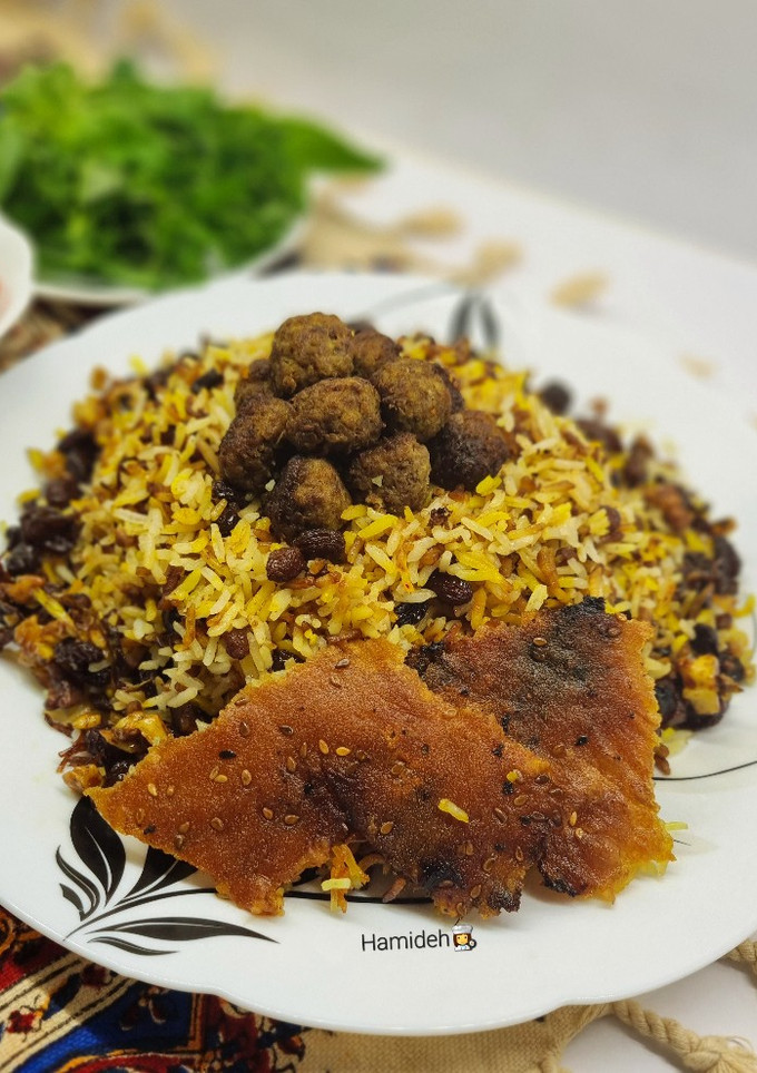 عکسی از دستور قنبر پلوی شیرازی (غم بر پلو)😋