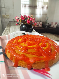 عکسی از دستور کیک پرتقالی با سس پرتقال
