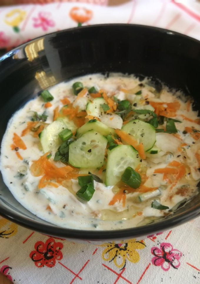 Una foto de Sopa fría de yogur ligera