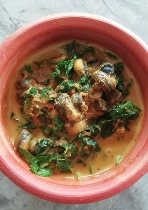 A picture of 2020 2. Southern Thai Curry with Snail and Cumin Leaves.