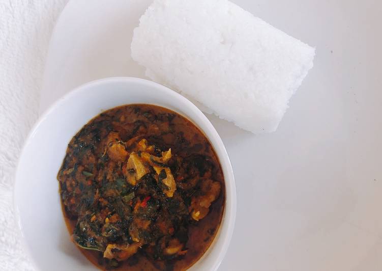 Recipe of Award-winning Vegetable soup with tuwon shinkafa