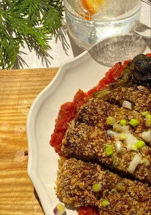 عکسی از دستور شنیتسل بادمجان ترد