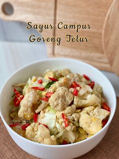 Gambar Sayur Campur Goreng Telur