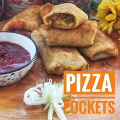 A picture of Pizza pockets.