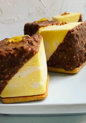 Une photo de ☆Cubes de Mousses Marbrés façon Rocher au Pralin☆
