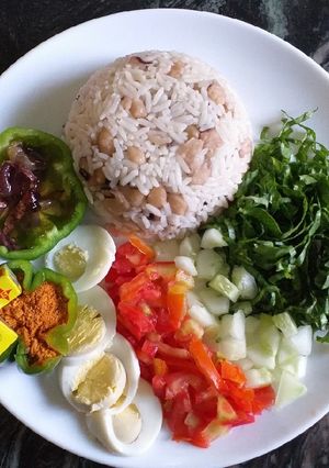 A picture of Rice and beans (garau garau) #garau garau contest.