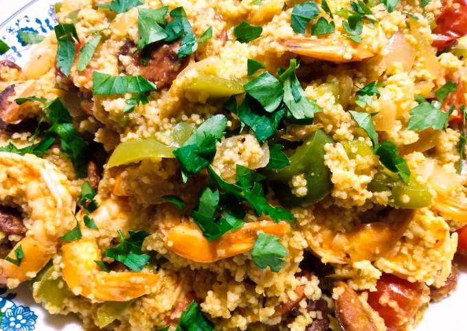 Recipe of Any-night-of-the-week Couscous with prawns and sausage
