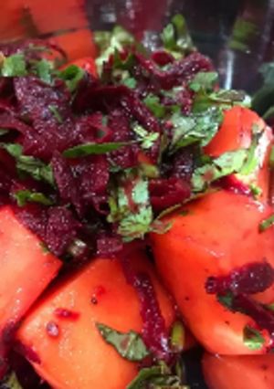A picture of Beetroot Papaya salad.