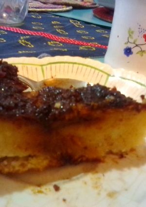 Una foto de Budín de pan con coco