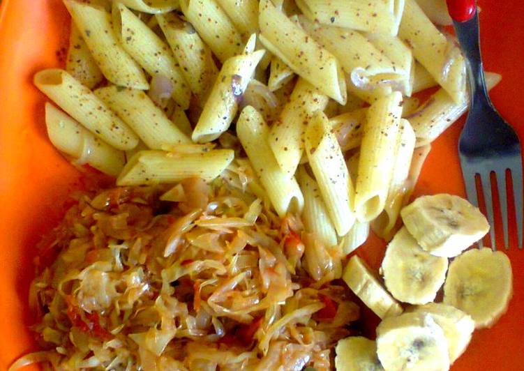 Steps to Make Ultimate Onion Pasta with Fried Cabbage