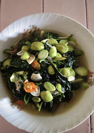 Foto resep Tumis daun lumai + pete