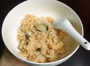 Hình của món Cơm cá hồi áp chảo.