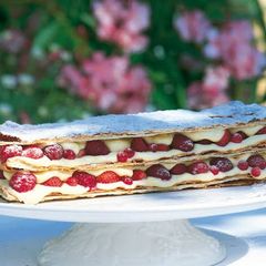 A picture of Vanilla cream & seasonal fruit mille-fueille.