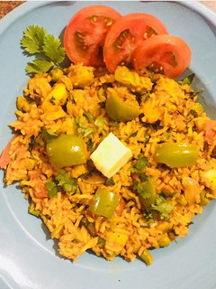 A picture of Pav Bhaji Pulao (Tawa Pulao).