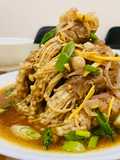 Enoki wrapped in beef