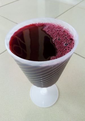 A picture of Lemongrass flavoured zobo.