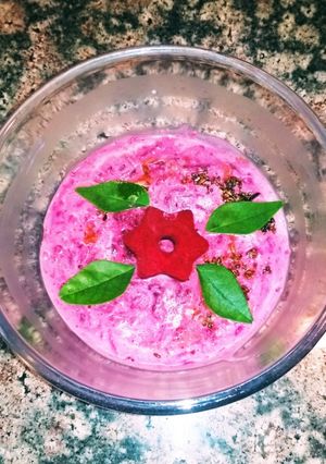 A picture of Beetroot Raita.