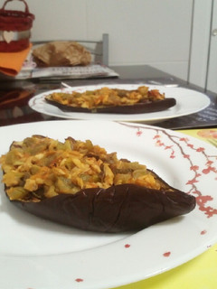 Una foto de Berenjena rellena al horno