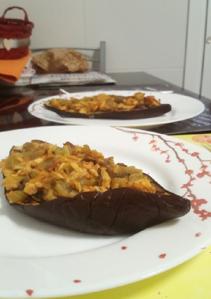 Una foto de Berenjena rellena al horno