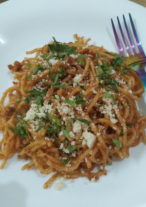 Una foto de Spaghetti ranchero
