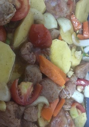 صورة لوصفة صينيه خضار مع حبش