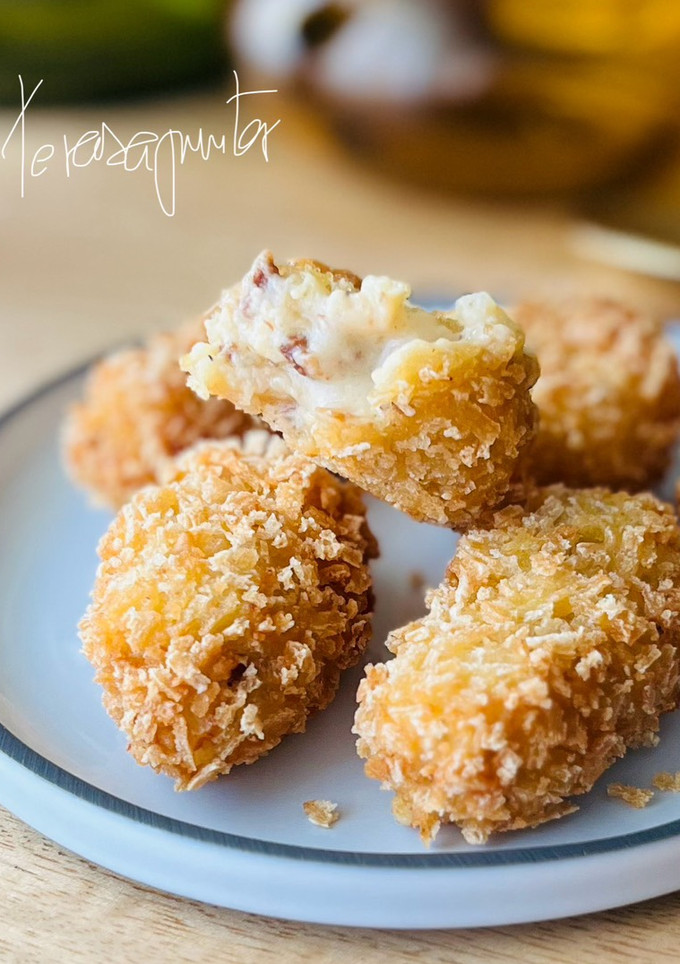 Una foto de Croquetas carbonara 🥓 🧀 🍳