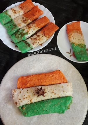 ট্রাইকালার পাটিসাপ্টা(Tricolour Patisapta Recipe in Bengali) রেসিপির প্রধান ছবি