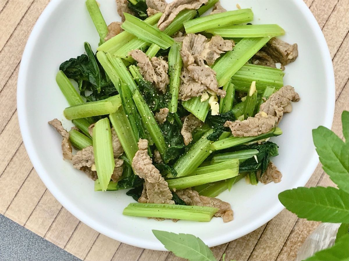 Rau Cải Biển (Sea Beet) Xào Thịt Bò