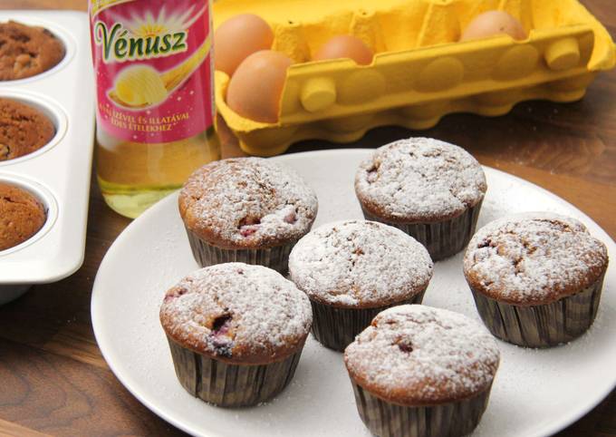 Málnás joghurtos muffin recept foto