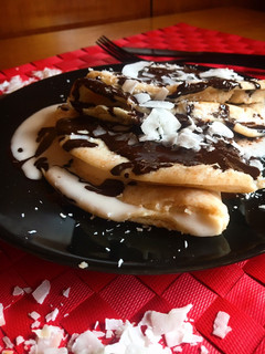 Una foto de Crepes de coco