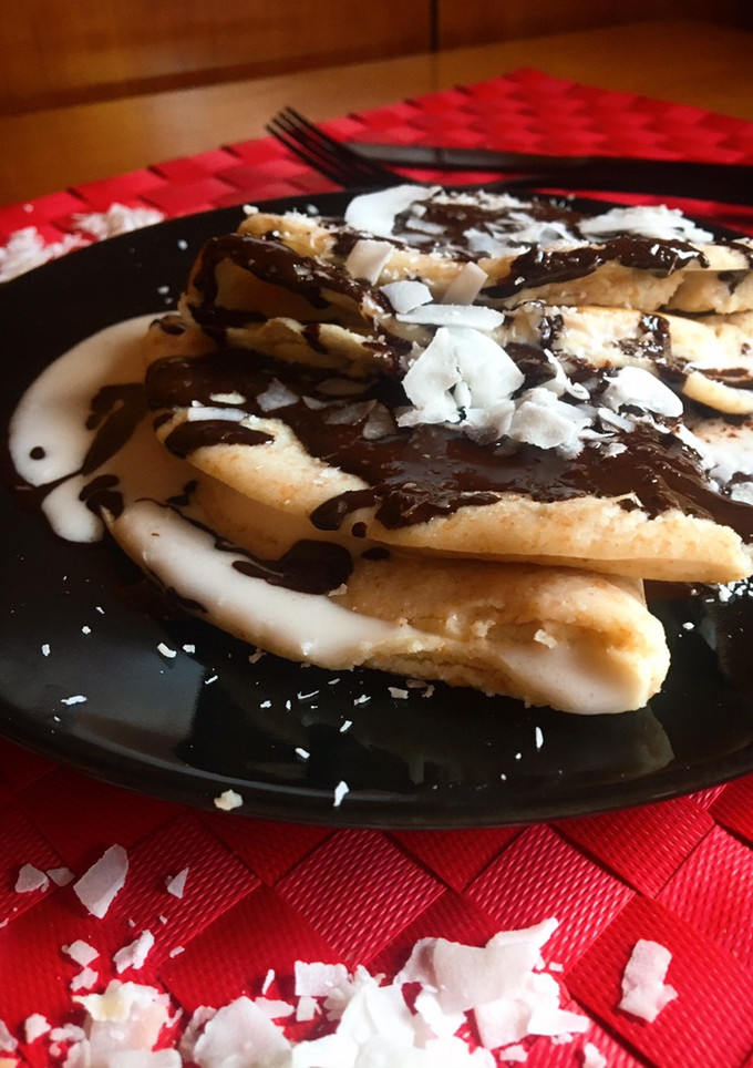 Una foto de Crepes de coco