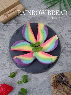 Foto resep Rainbow bread pudding