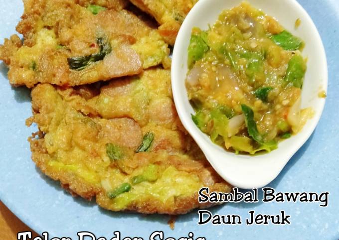 Standar Resep memasak 60.Telor dadar sosis + sambal bawang  sesuai selera
