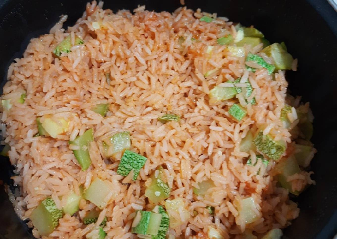 Arroz rojo con calabaza