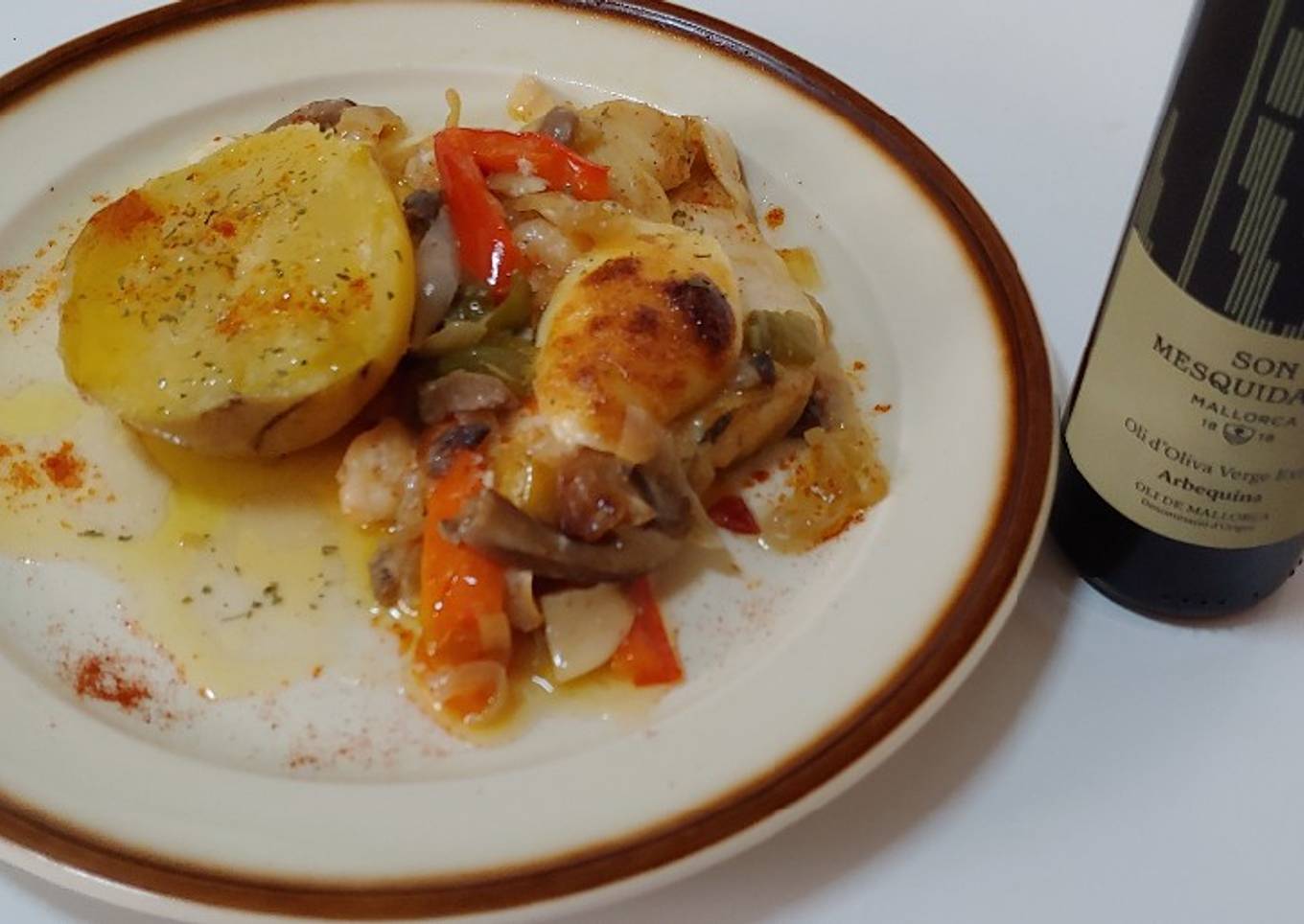 Bacallà amb confitura de vegetals
