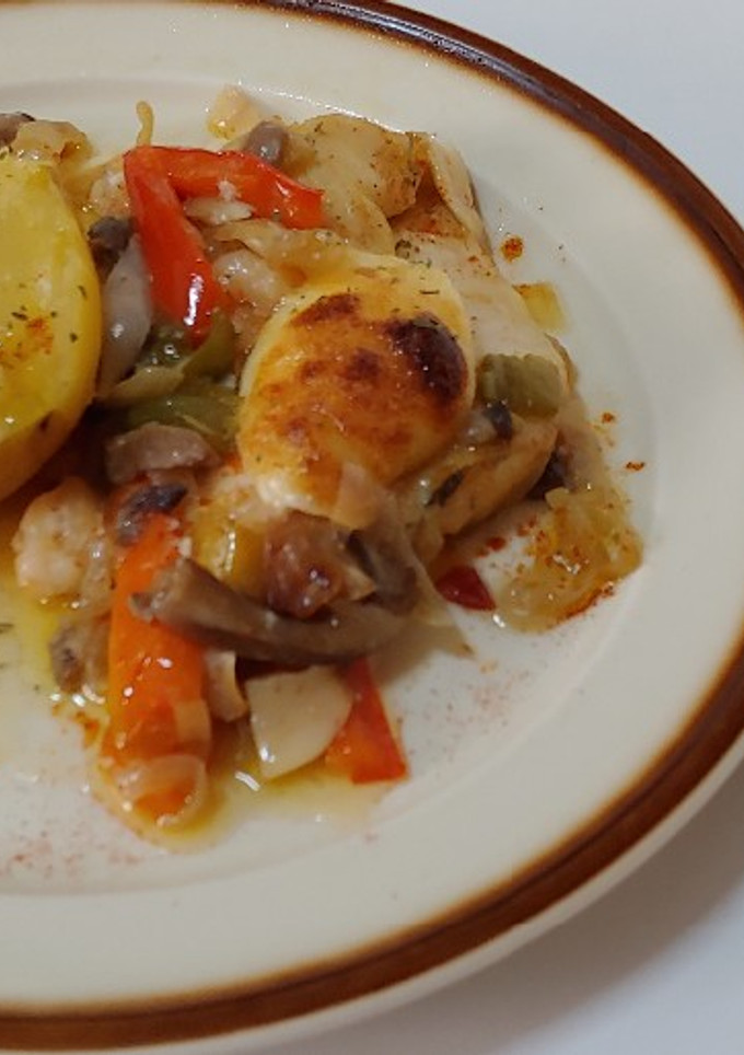 Una foto de Bacallà amb confitura de vegetals