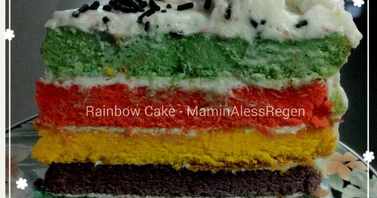 Resep Rainbow Cake Oleh Mamina Alessregen Cookpad