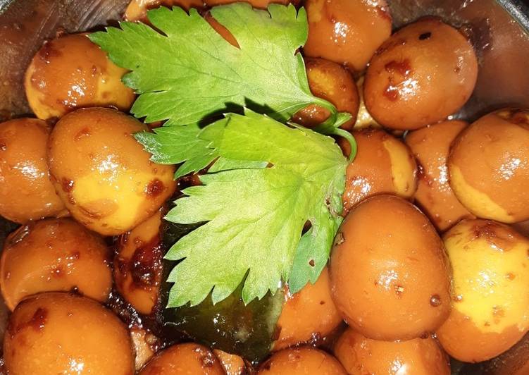 Telur puyuh kecap coklat manis