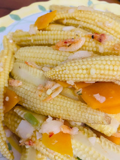 蒜香櫻花蝦炒玉米筍 的食譜成品照片