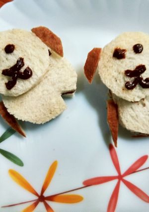 क्यूट पप्पीज़ शेप चॉकलेट सैंडविच रेसिपी मुख्य फोटो