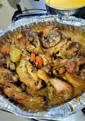Una foto de Pollo a la mostaza y miel