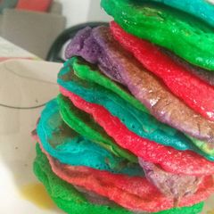 A picture of Banana Rainbow Pancakes.