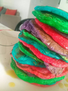 A picture of Banana Rainbow Pancakes.